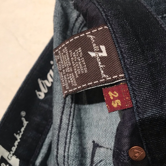 7 for All Mankind Rhinestone Straight Leg Jeans - Picture 7 of 9